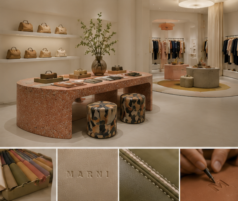 Marni Circle — retail concept and craft details